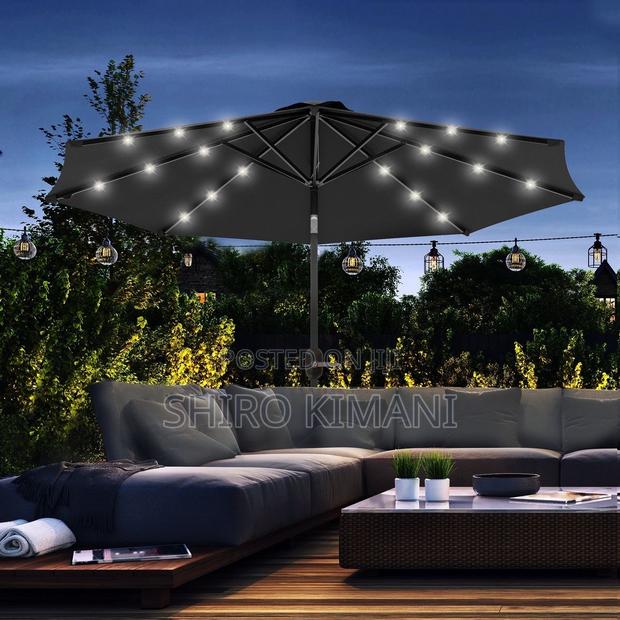 Solar Powered Umbrella With Lights