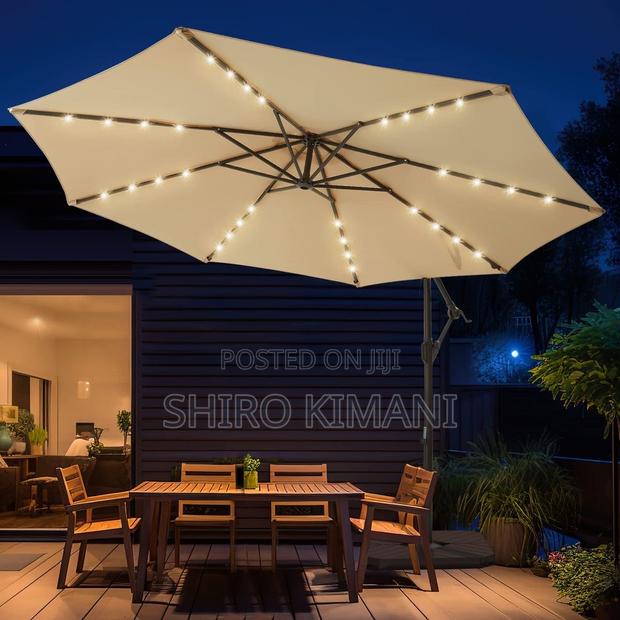 Waterproof Solar Powered Parasol Umbrella