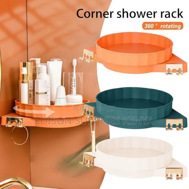 Rotating Shower Caddy 360° Rotating Corner Bathroom Shelf - main view