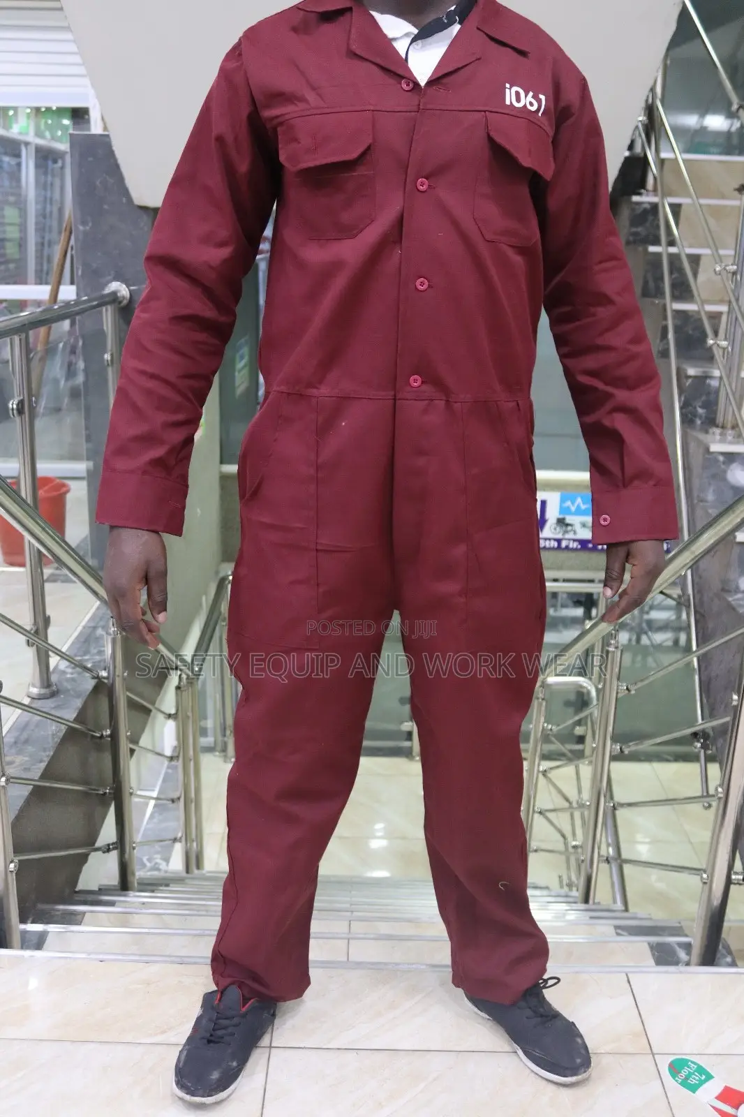 Overall Apron-maroon
