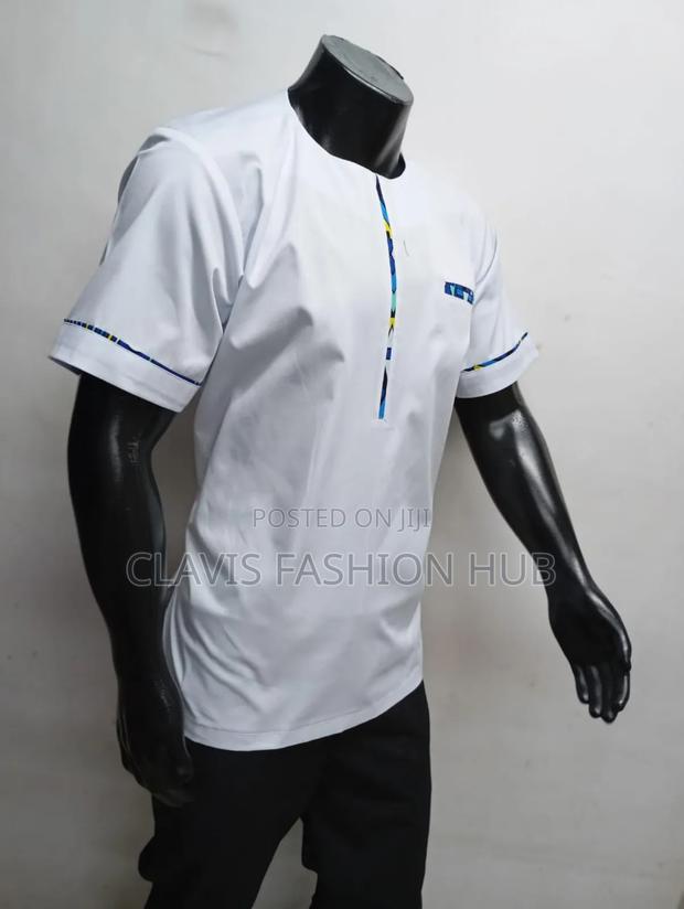 White Men Shirts With a Touch of Blue Kitenge - thumbnail 2