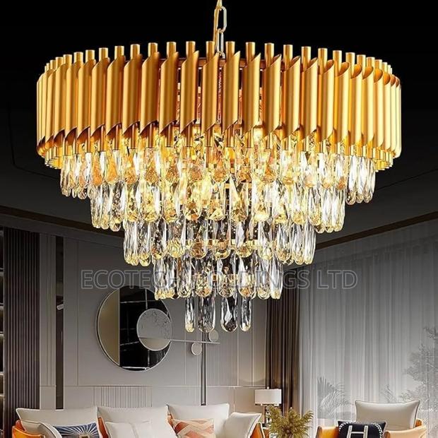 Modern Golden LED Crystal Chandelier Lights Ygfr4 - main view