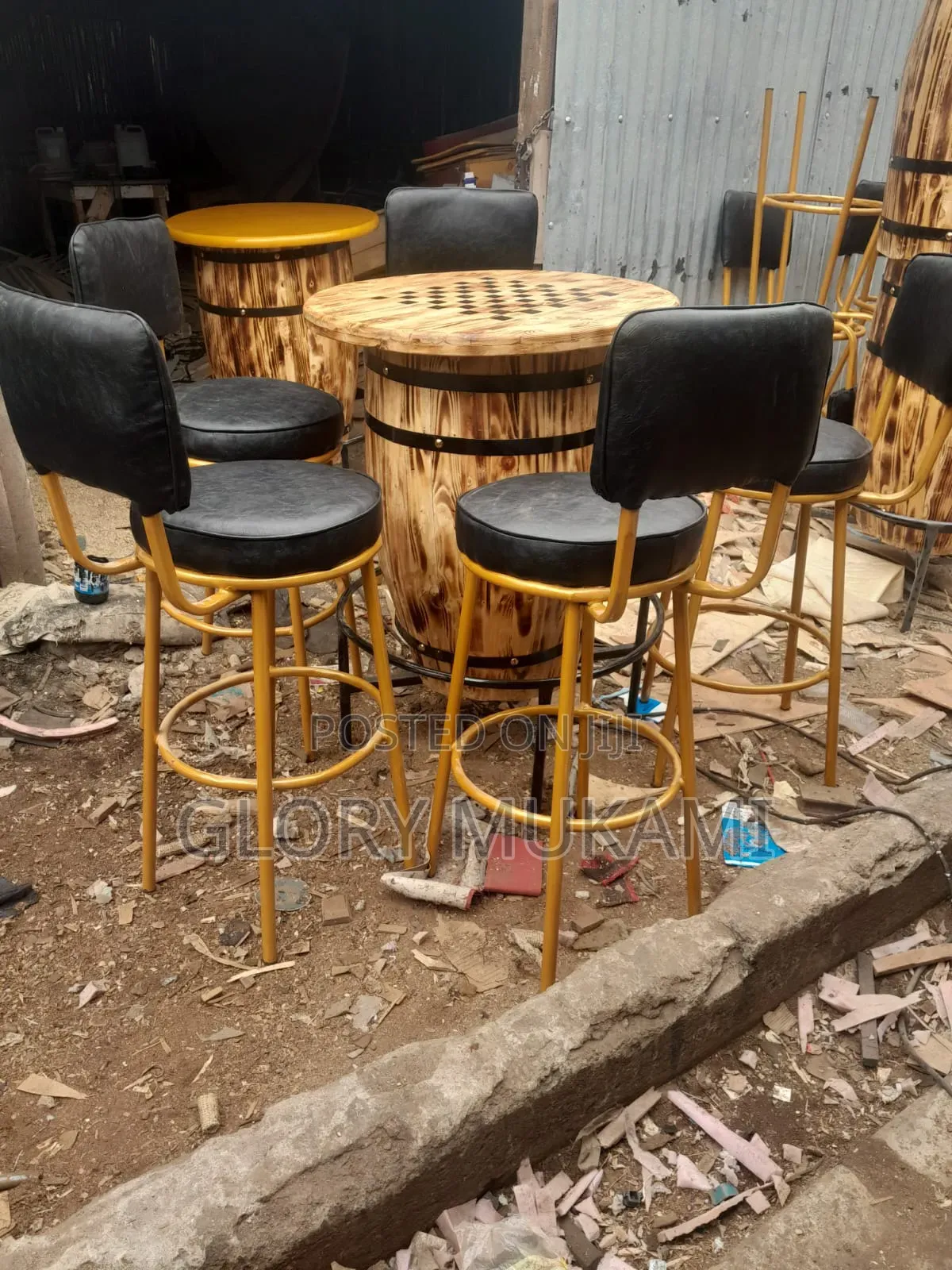 Wine Barrels and Bar Chairs