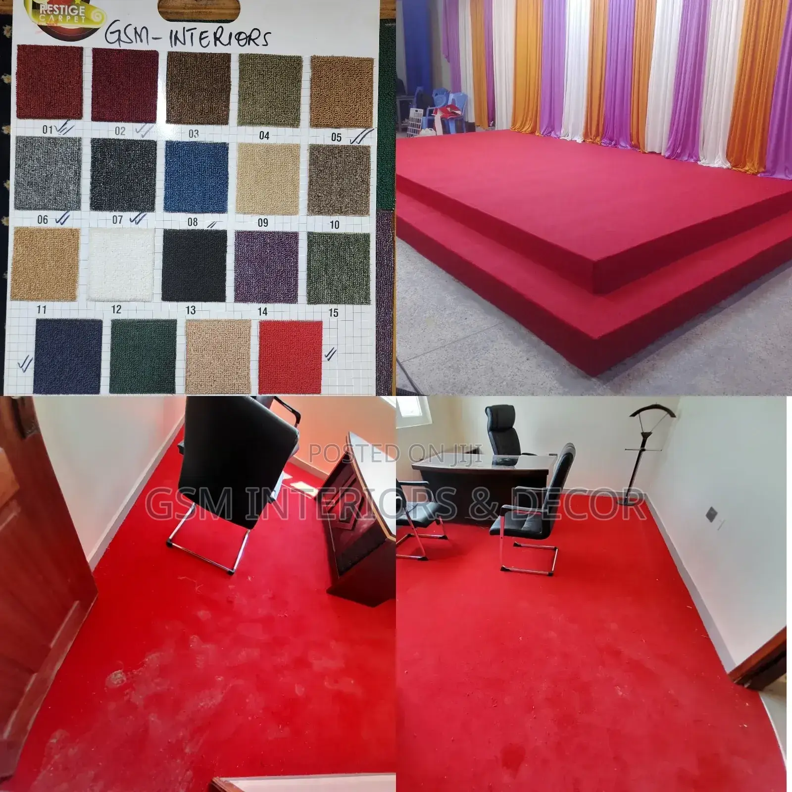 Wall to Wall Cream Carpets Chart