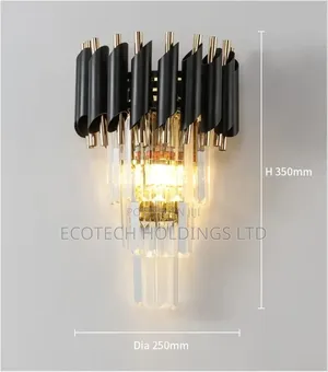 Crystal Chandelier Black and Golden Pendant Light Rtf5