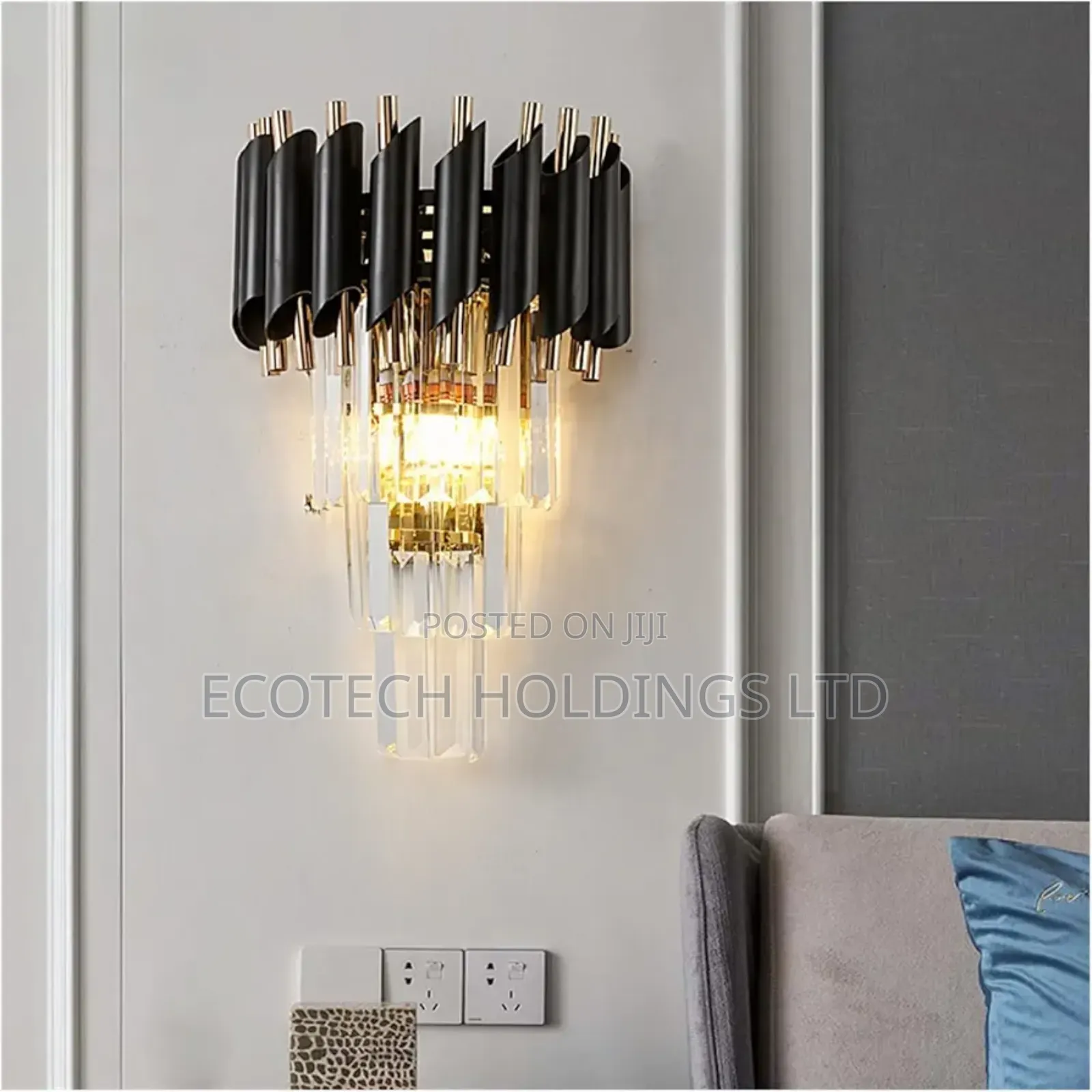 Black Golden Crystal Chandelier Pendant Light Yfw3