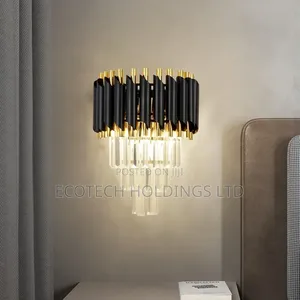 Modern Black Golden Crystals Chandelier Light Yfk9