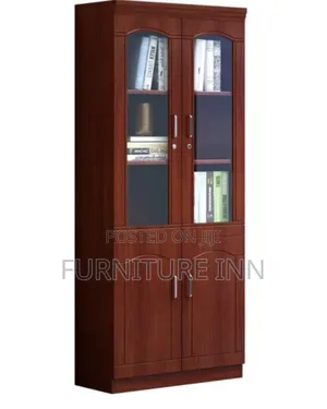 Modern,Lockable 2 Door Mahogany Bookshelf
