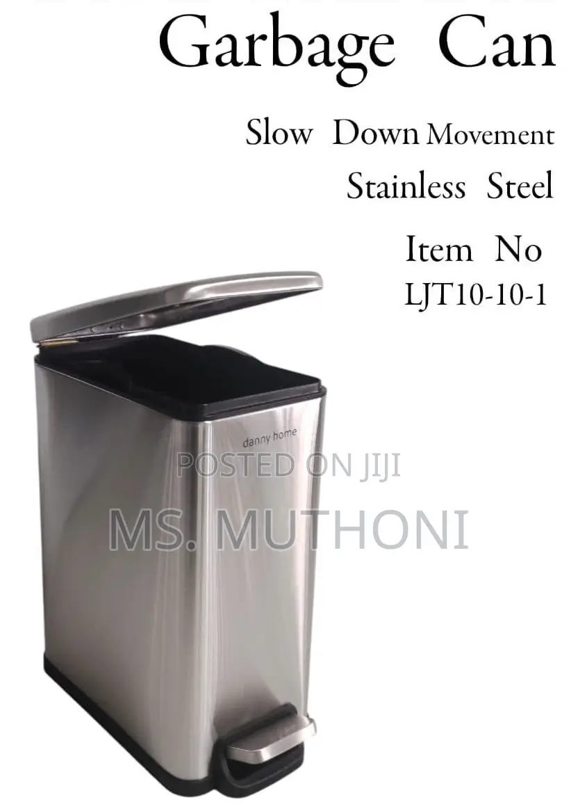 Premium 10L Stainless Steel Dust Bin