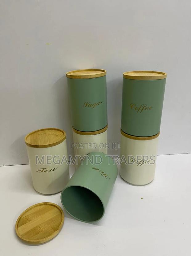 3pc Canister Metallic for Sugar, Tea and Coffee - thumbnail 2