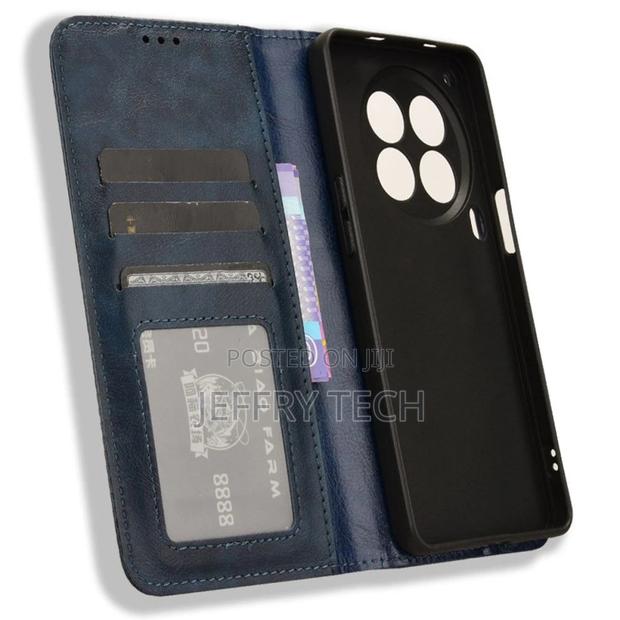 Bofink Vintage Tecno Camon 30 Premier Leather Case - Blue - thumbnail 3