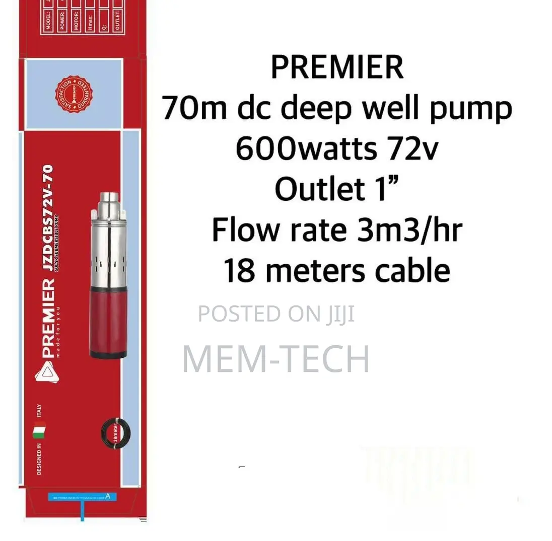 Premier 70m Dc Deep Well Pump 600W