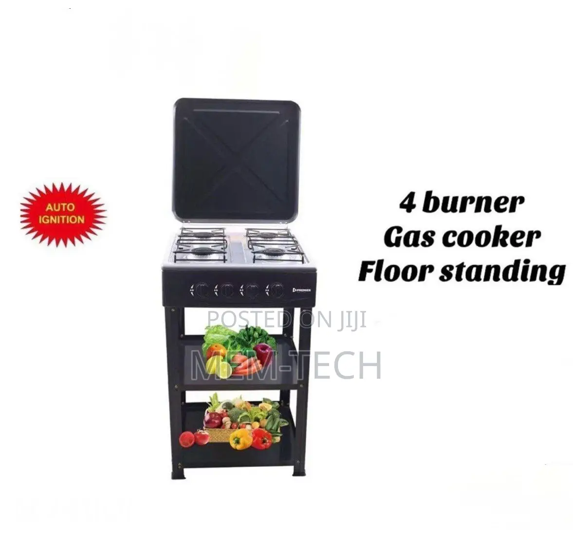 Quality 4 Burner Gas Cooker Floor Standing With Shelf