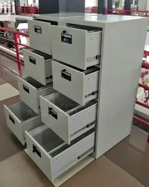 Executive Metallic Four-Drawer Home/Office Cabinet