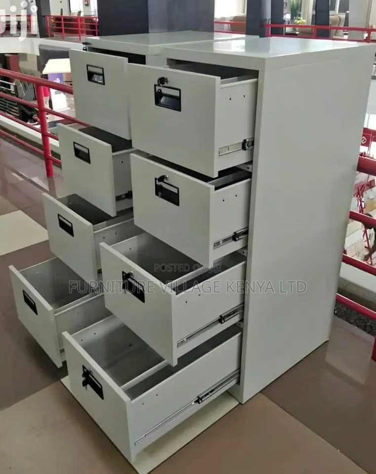 Executive Metallic Four-Drawer Home/Office Cabinet
