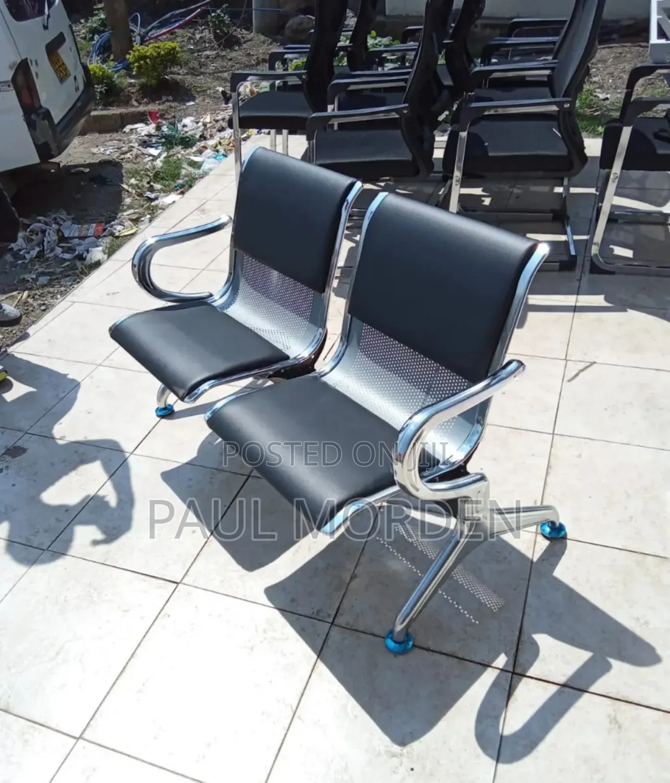 Two Seater Link Padded Chair