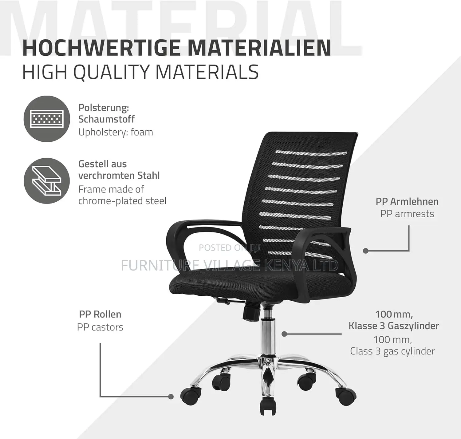Office Seats; High-Back Strong Mesh Ergonomic Office Chair