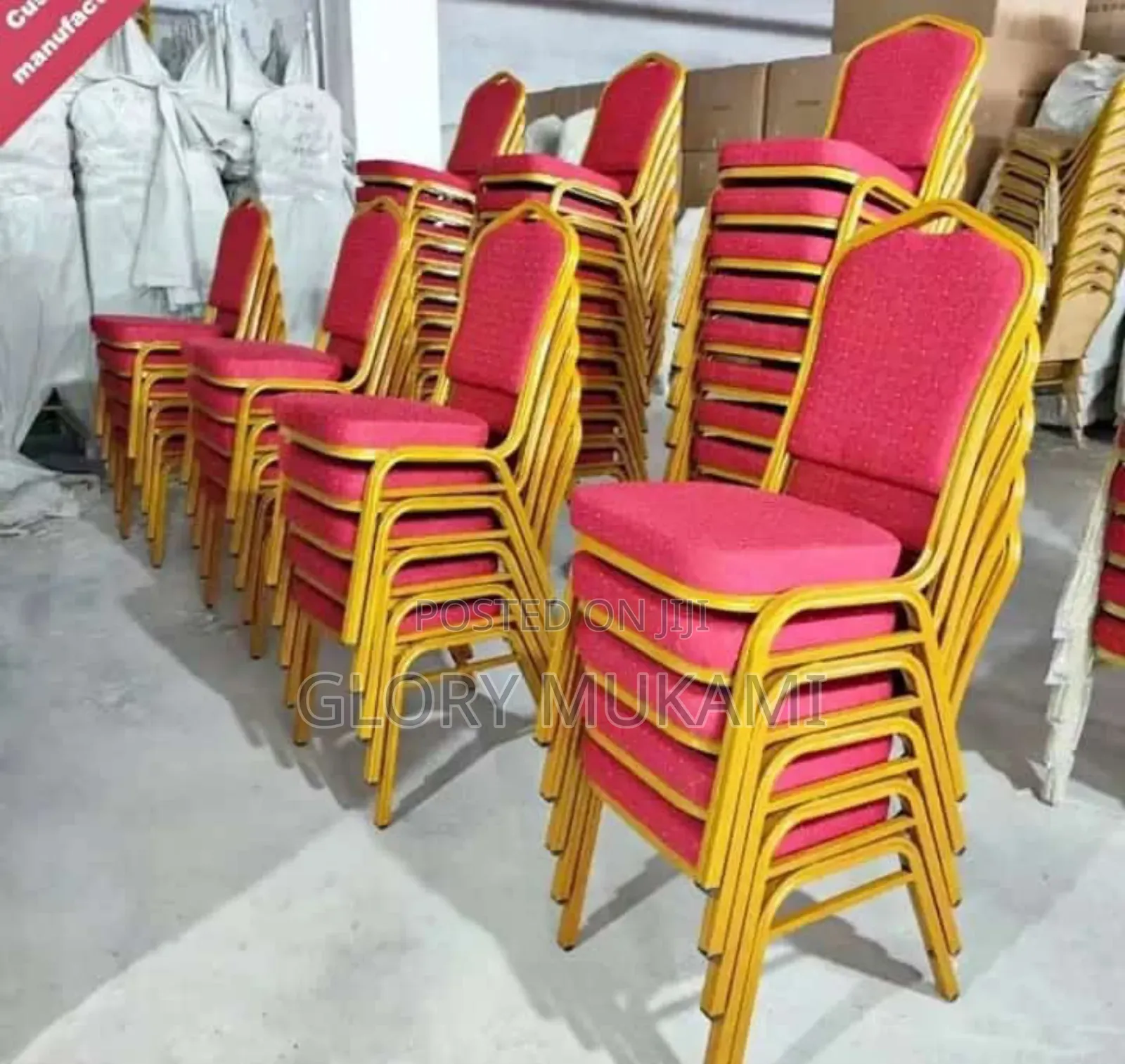 Red Gold Conference Imported Chairs