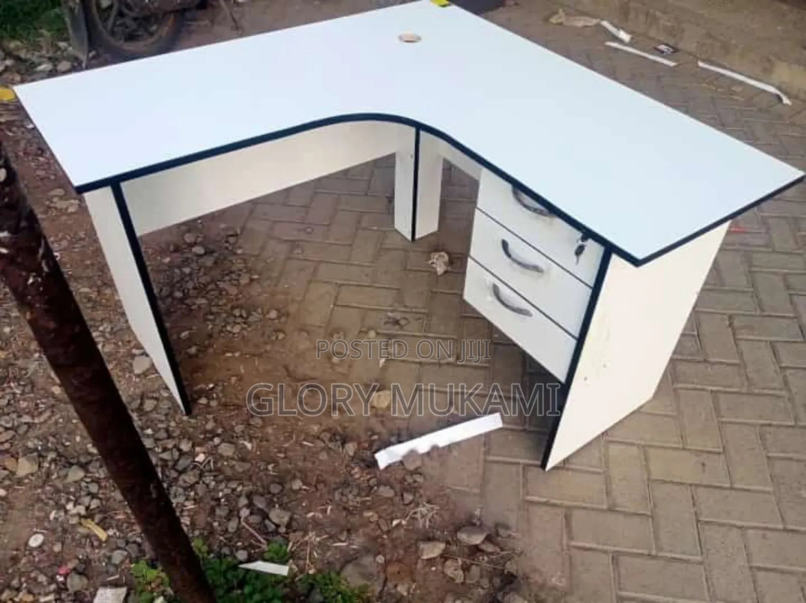 White L Shaped Office Desk