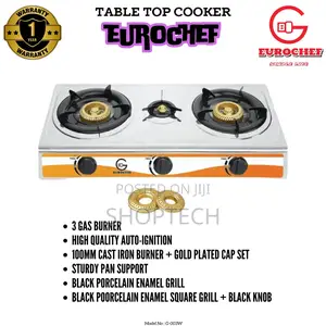 Eurochef 3 Burner Gas Cooker Table Top