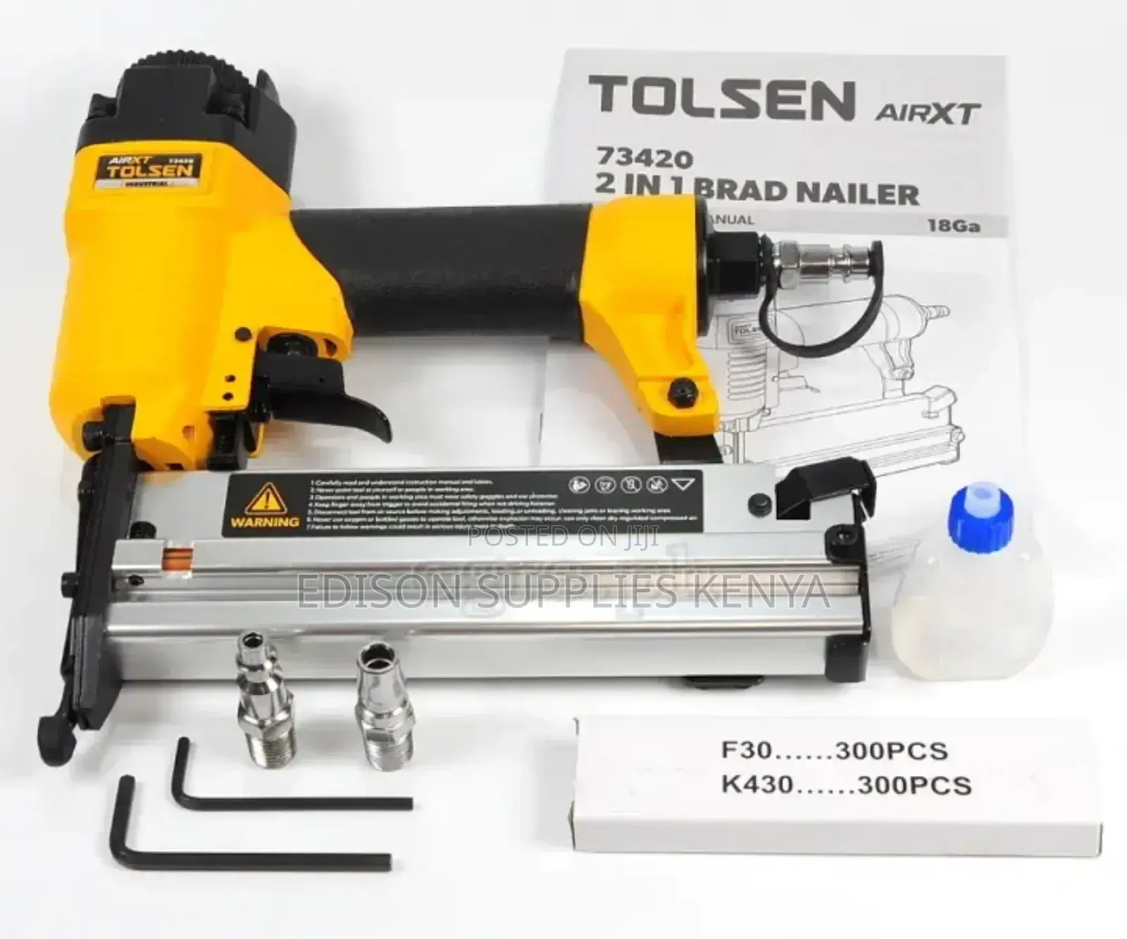 Tolsen 2-in-1 Brad Nailer Pneumatic Air Stapler Guns