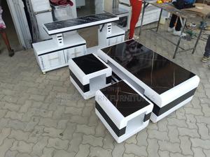 Black and White Coffee Table+ 2 Stools and Tv Stand - thumbnail 2