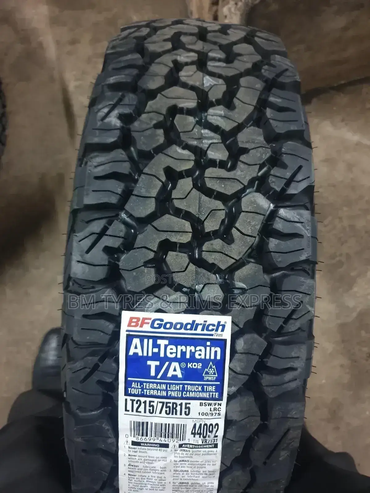 215 /75 R15 Bf Goodrich Tyres.