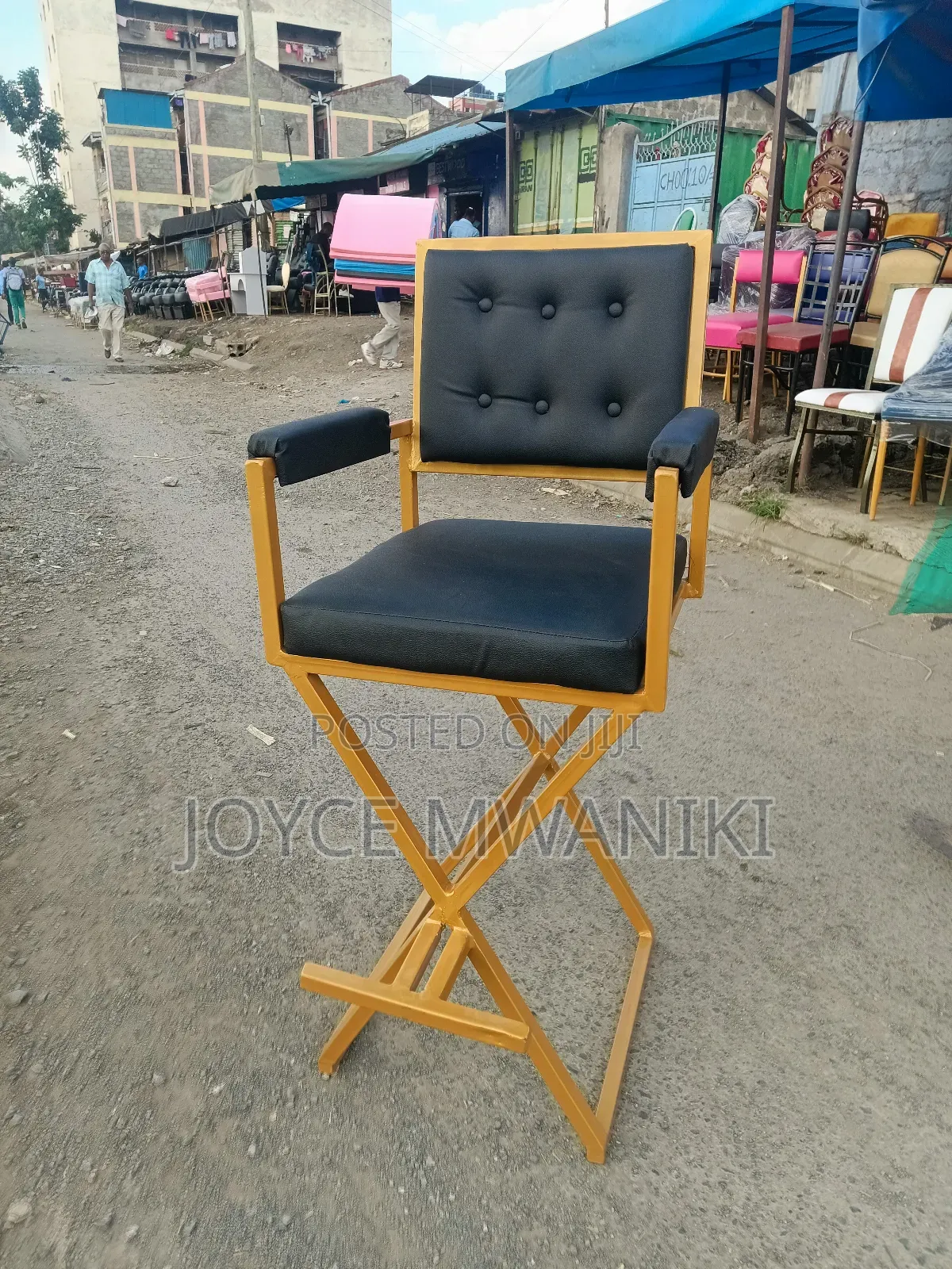Makeup Seat, Black and Gold, Latest Design 
