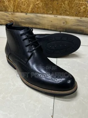 Black Clarks Leather Boots for Men