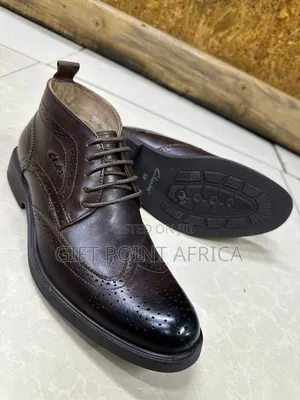 Coffee Brown Leather Official Clarks Boots for Men