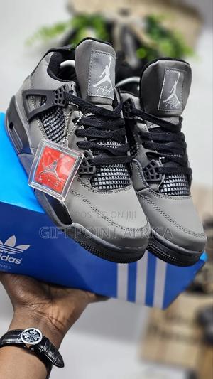 Grey Jordan 4 Unisex Sneakers - thumbnail 2