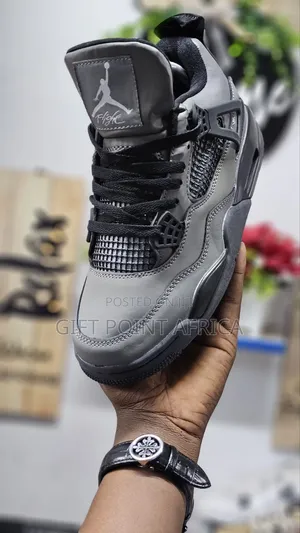 Grey Jordan 4 Unisex Sneakers
