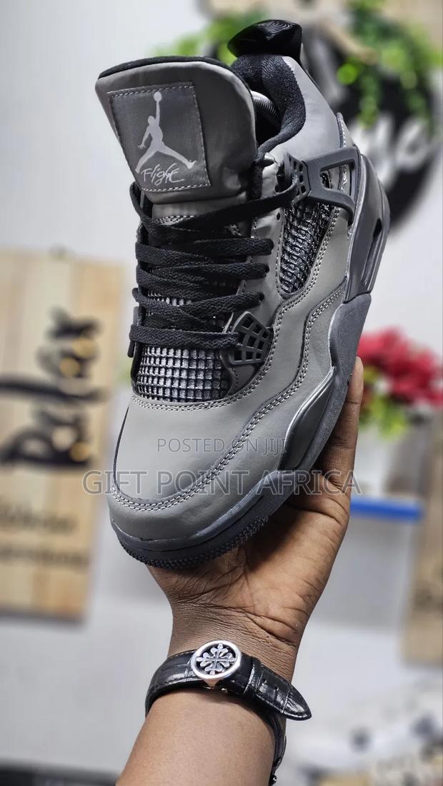 Grey Jordan 4 Unisex Sneakers - thumbnail 3