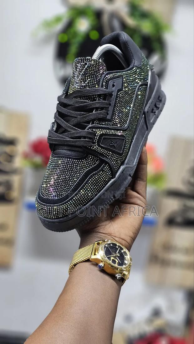 Black Louis Vuitton Glitters Unisex Sneakers - thumbnail 2