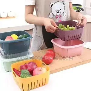 Storage Basket Drainer With Lid and Retainer Bowl