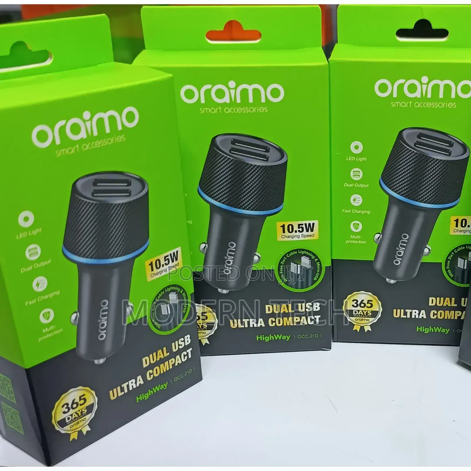 Oraimo OCC-31D Dual-Output Car Charger Head