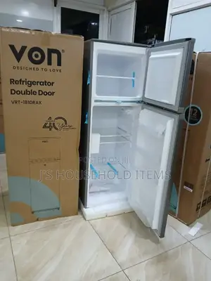 Von VRT-181drax Double Door Fridge - 181l, Inox