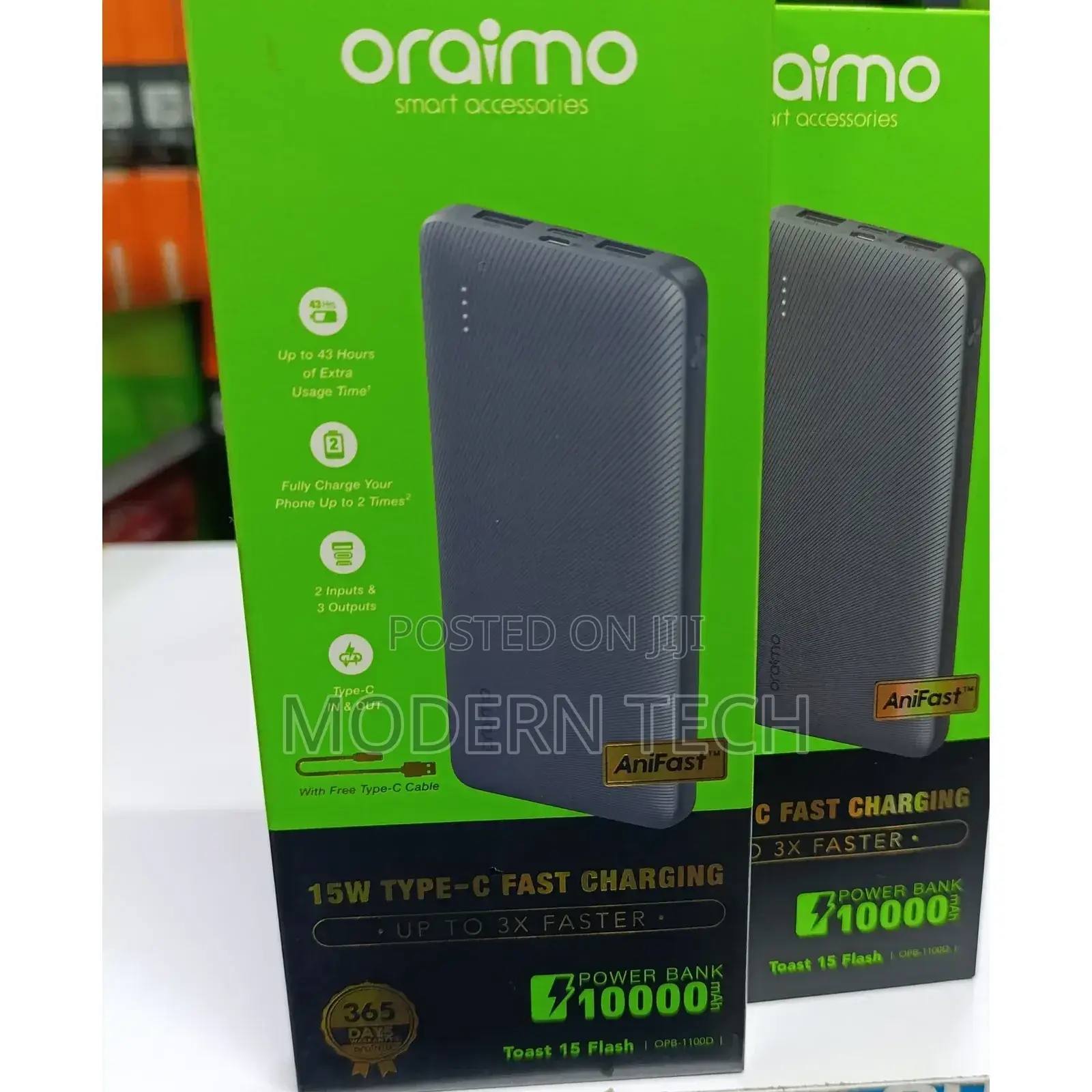 Oraimo Toast 15 10000mah Fast Charging Power Bank
