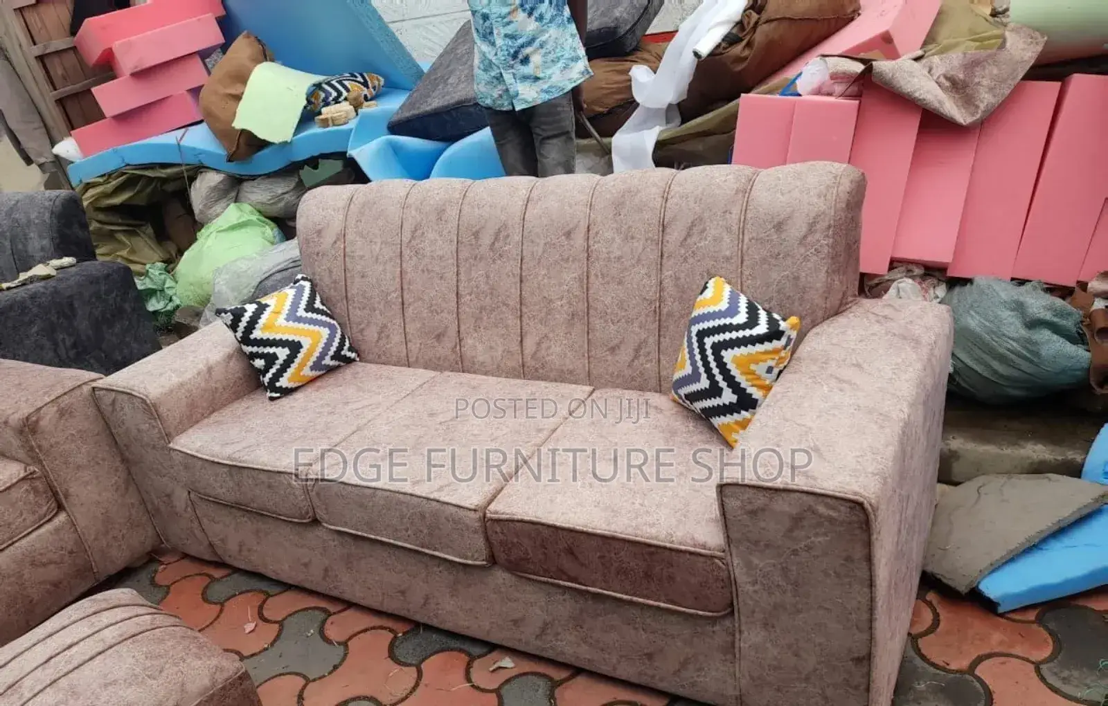 Readymade Brown Three Seater Sofa Available for Sale