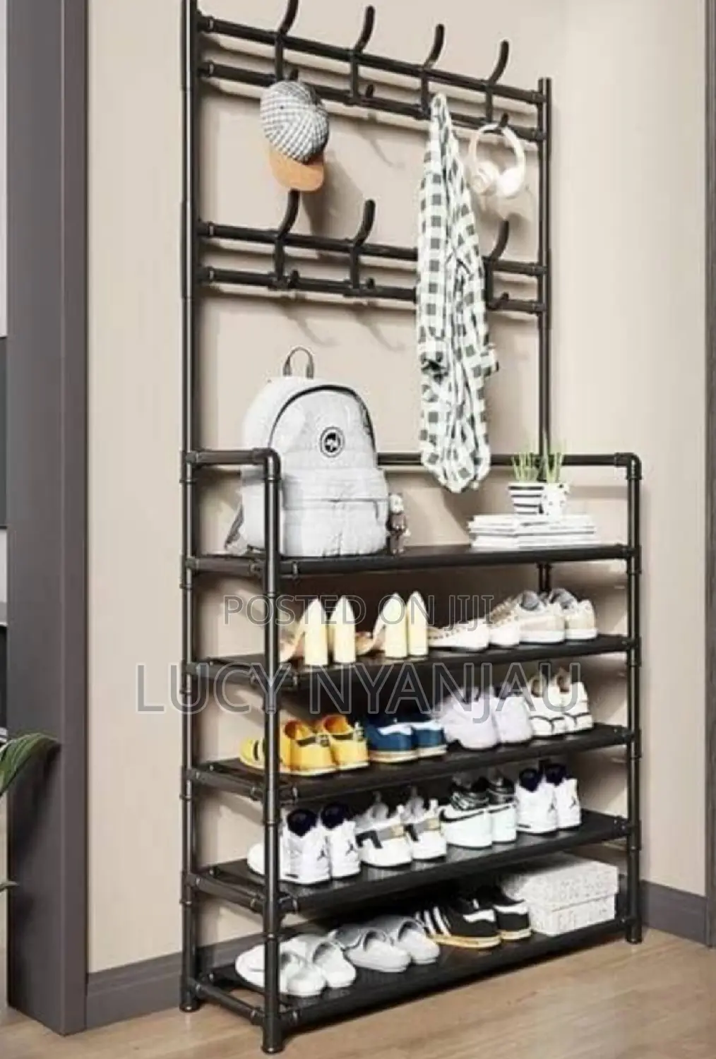 2 In1 Clothes Hanger Shoe Rack