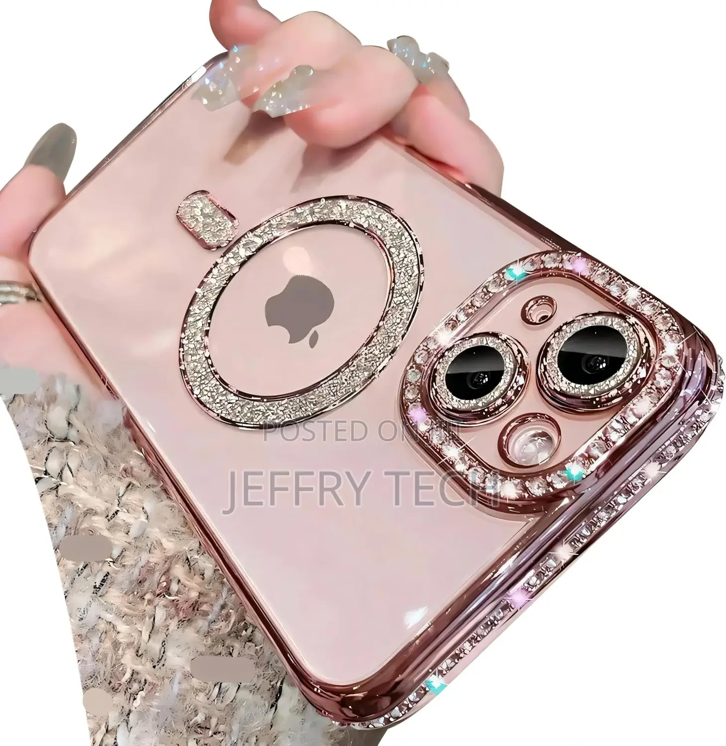 iPhone 16 Glitter Case Compatible With Magsafe Clear Pink