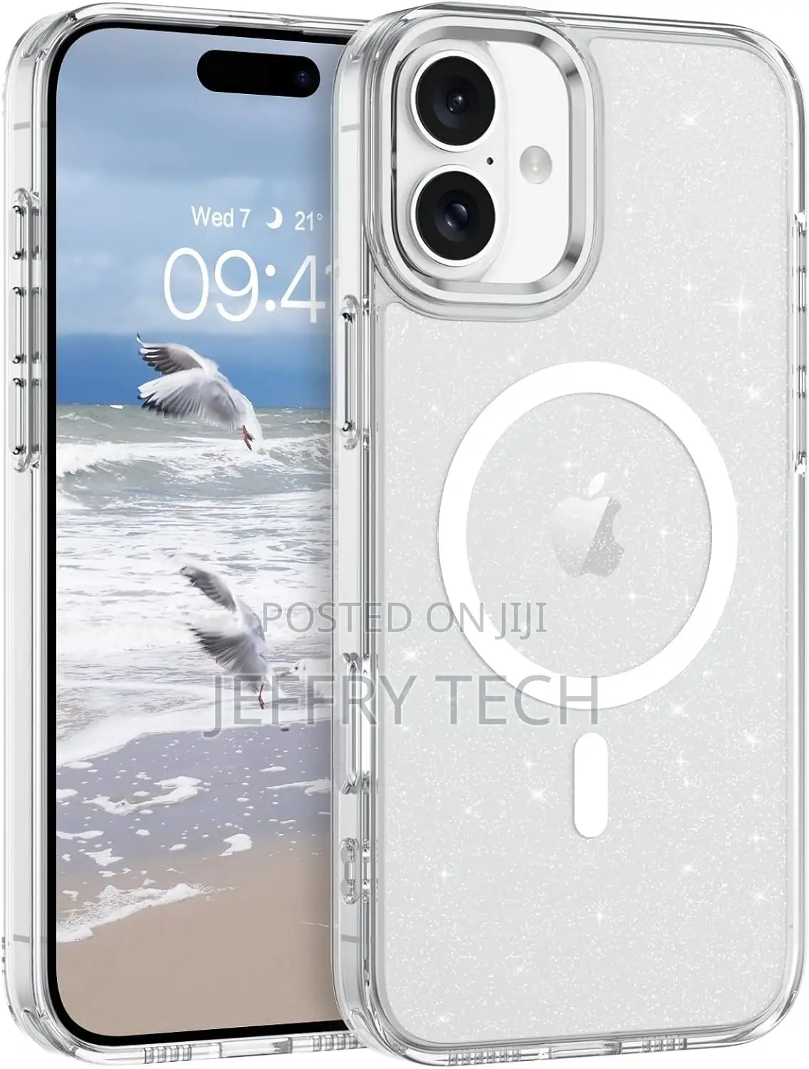 Clear Crystal Glitter iPhone 16 Phone Case With Magsafe