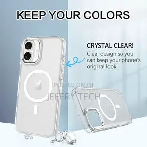 Clear Crystal Glitter iPhone 16 Phone Case With Magsafe