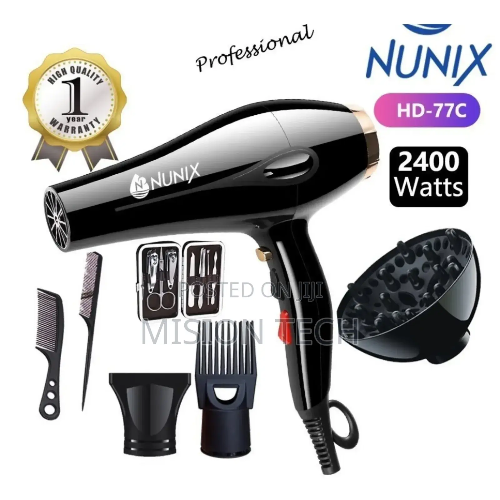 Nunix Nunix Salon Hair Blow Dryer With Beauty Accessories-