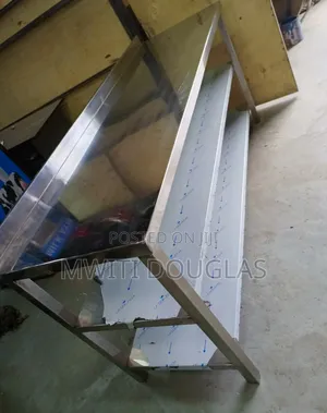 Executive Double Shelves Stainless Working Table Top