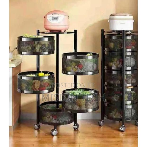 *Round Fruit Rack With Wheels - main view