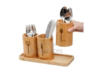 Eco-Friendly 4in 1 Bamboo Cutlery Holder