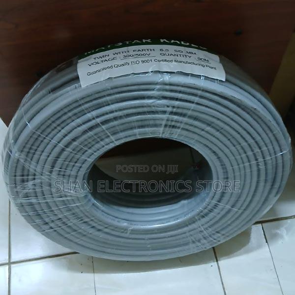 Mat Star 6.0mm Twin Cable +Earth Flat Power Electrical Cable