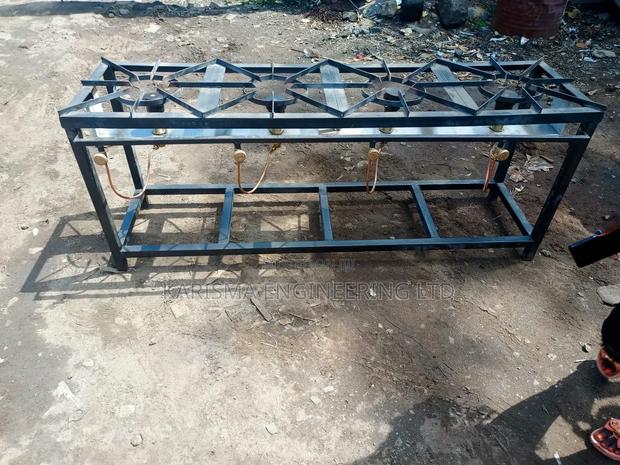 High Pressure Commercial Mild Steel 4 Gas Burner Cooker - main view