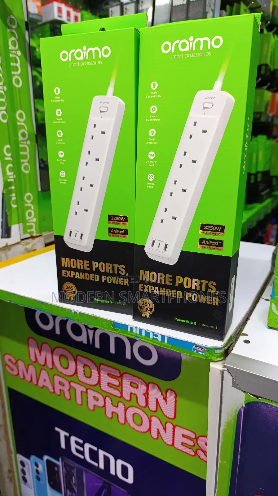 Oraimo Powerhub 2 3250W 2m Power Cord Extension